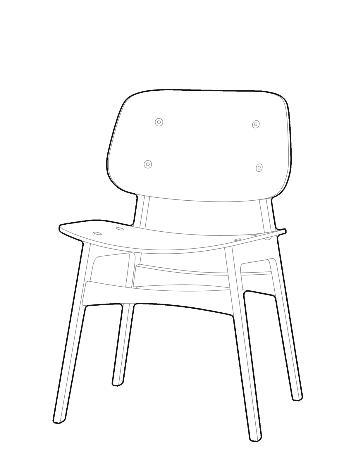 Una silla de madera de comedor
