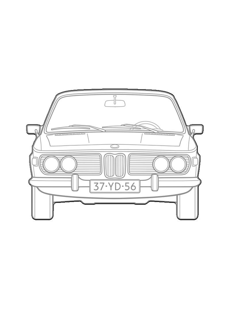 BMW - old one - Front, frontal, bloque CAD de línea (Vehículos)