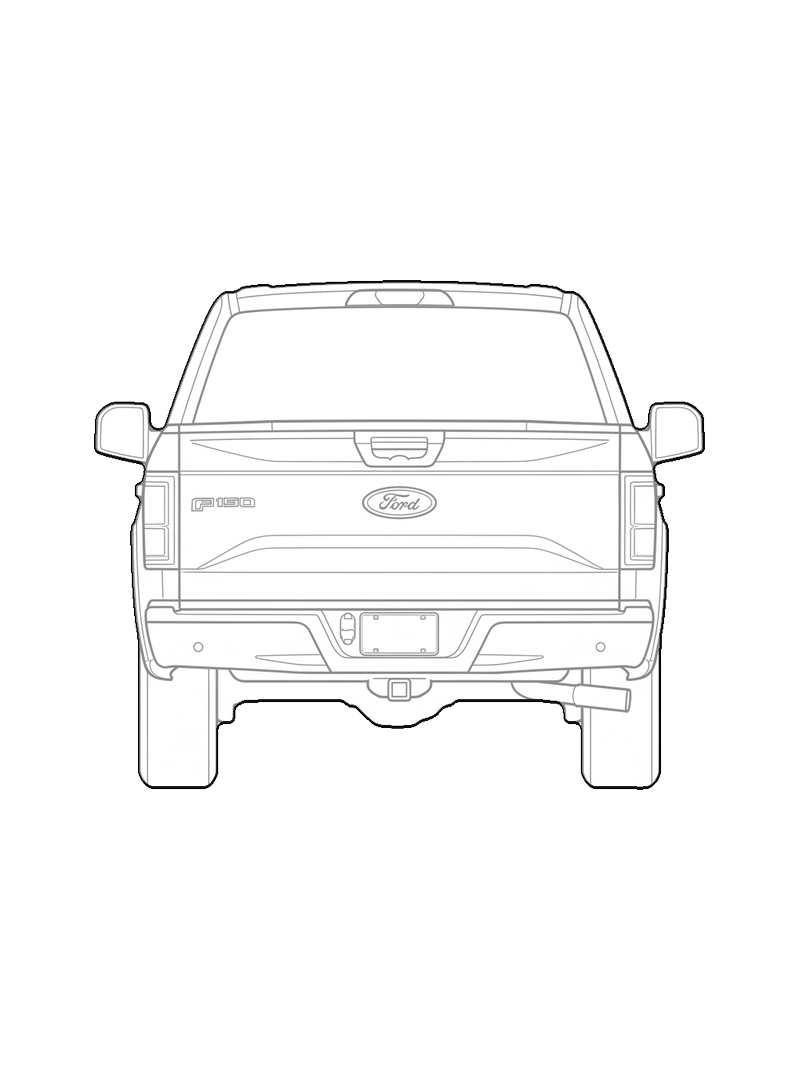 Ford pickup - Front, trasera, line drawing CAD block (Vehicles)