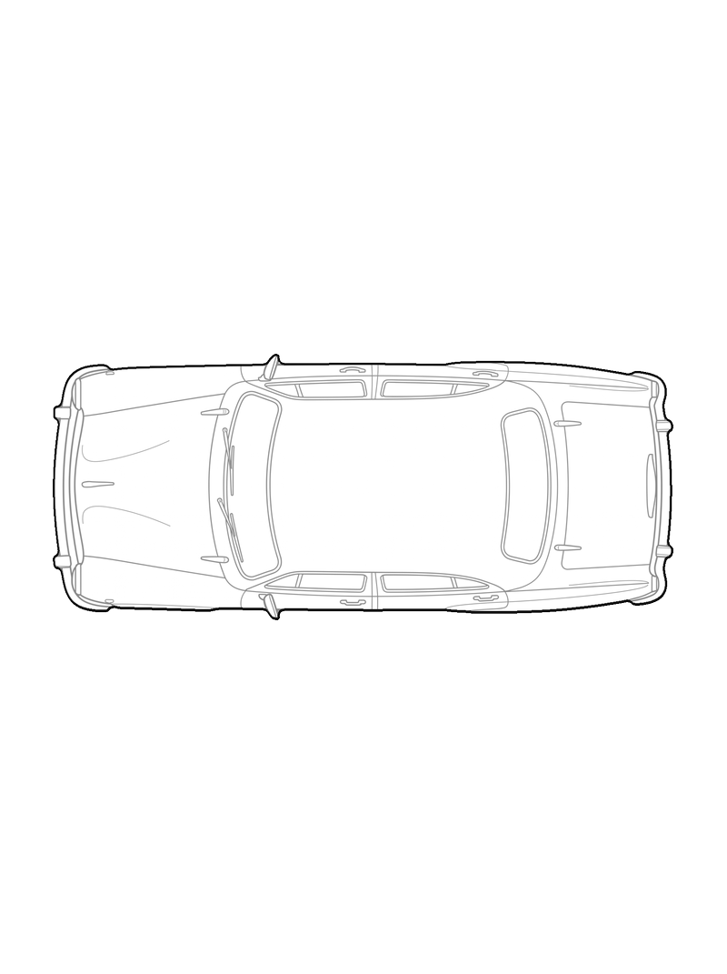 Hindustan Ambassador - Front, arriba, line drawing CAD block (Vehicles)
