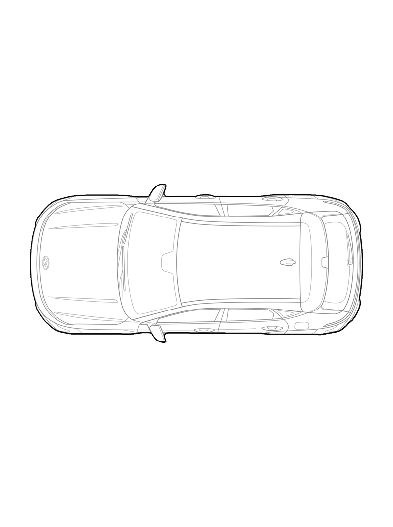 Honda Kona - Front, arriba, bloque CAD de línea (Vehículos)