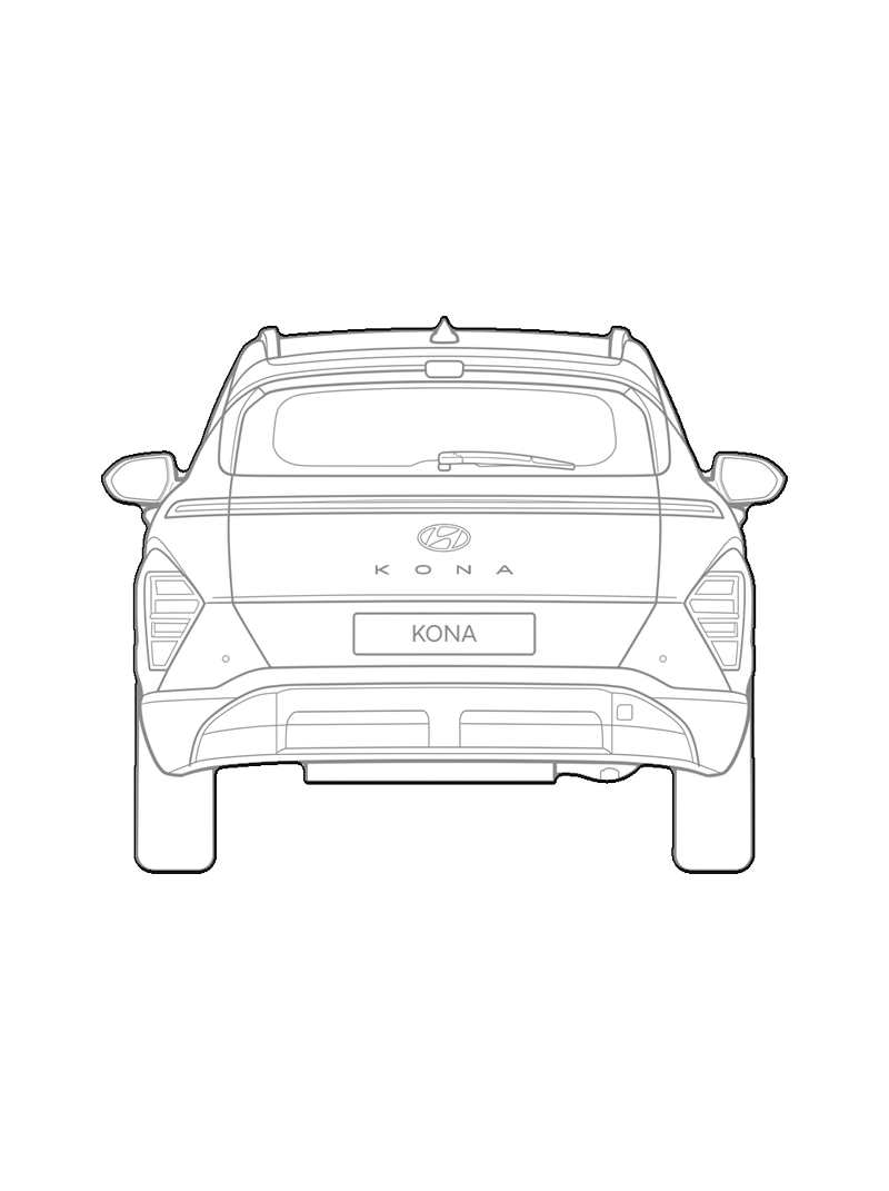 Honda Kona - Front, trasera, bloque CAD de línea (Vehículos)