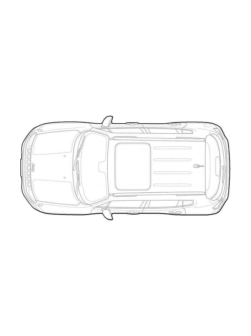 Jeep Renegade - Front, arriba, line drawing CAD block (Vehicles)