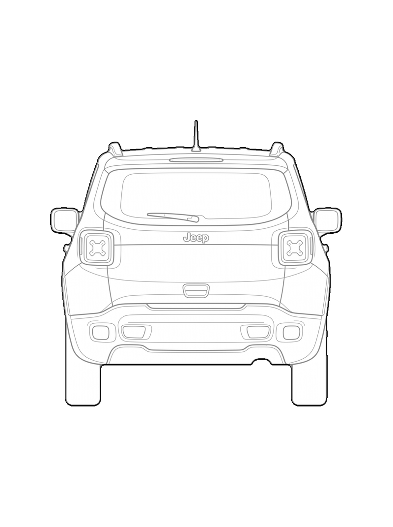 Jeep Renegade - Front, trasera, bloque CAD de línea (Vehículos)
