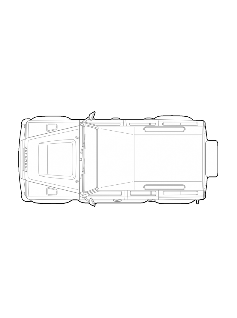 Land Rover Defender - Front, arriba, bloque CAD de línea (Vehículos)