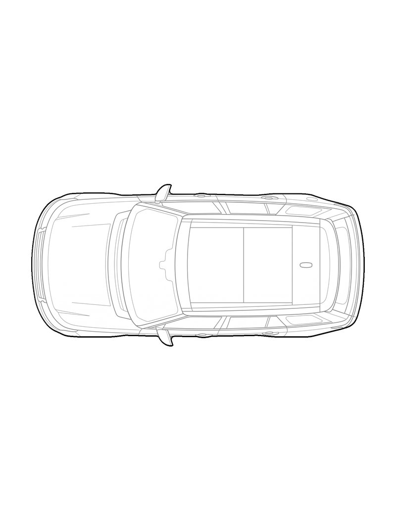 Land Rover Range Rover - Front, arriba, line drawing CAD block (Vehicles)