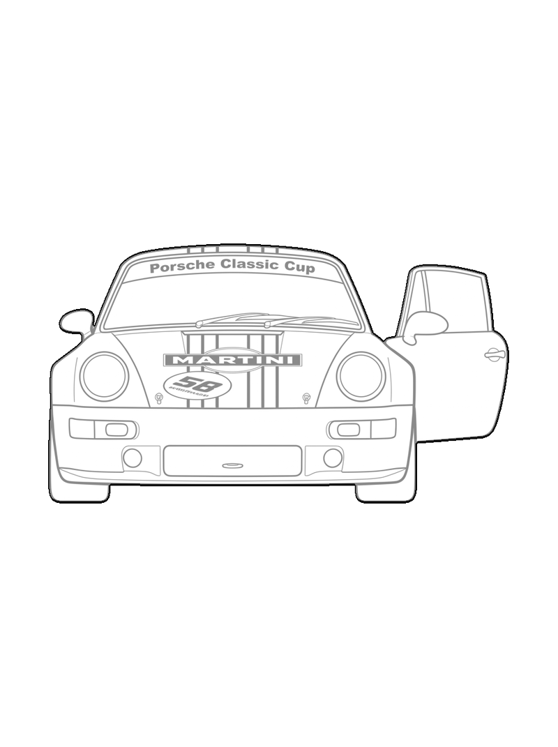 Porche, line drawing CAD block (Vehicles)