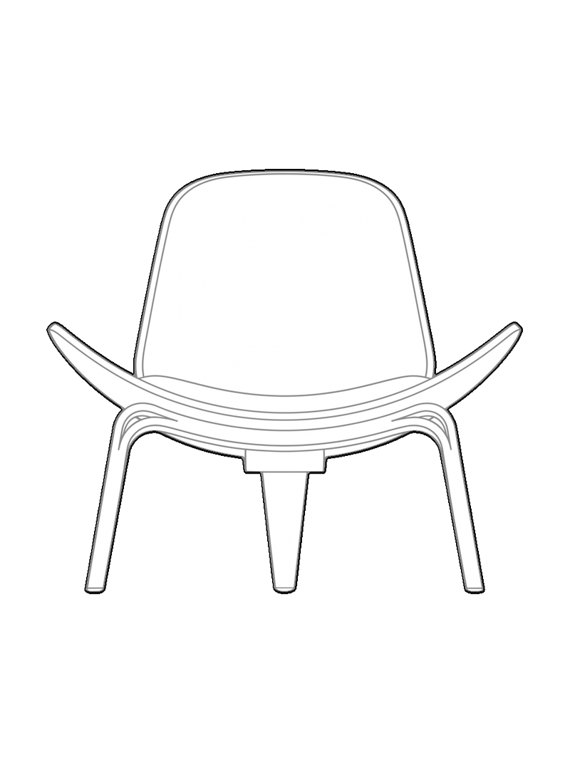 Wegner Shell Chair, frontal