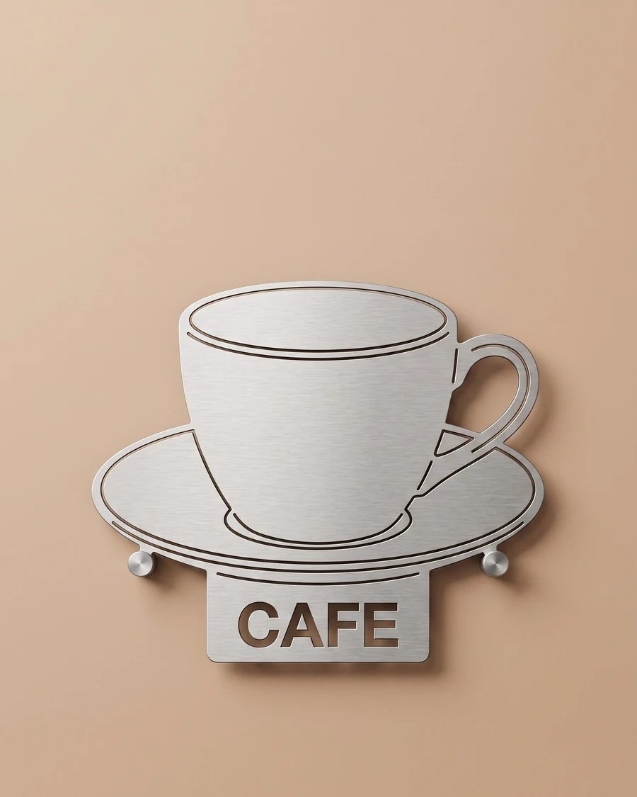 Rótulos: la misma taza convertida en un rótulo montado